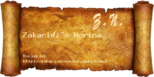 Zakariás Norina névjegykártya